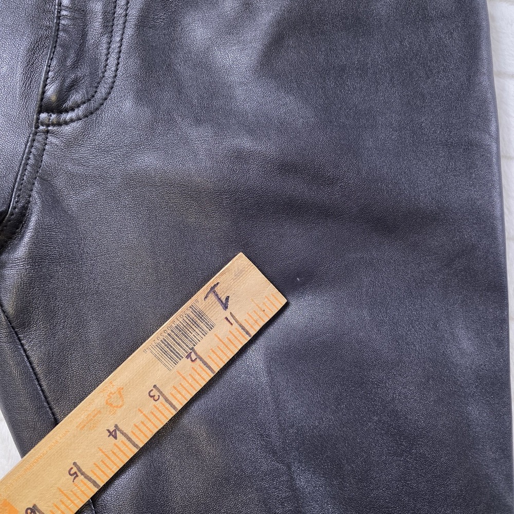 Vintage Gap Genuine Black Leather Pants Womens 6 Moto Biker Babe Retro Whimsey - Picture 10 of 11